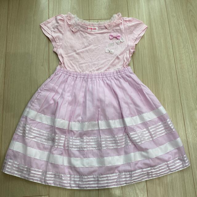 mezzo piano(メゾピアノ)のメゾピアノ　ピンクワンピ キッズ/ベビー/マタニティのキッズ服女の子用(90cm~)(ワンピース)の商品写真