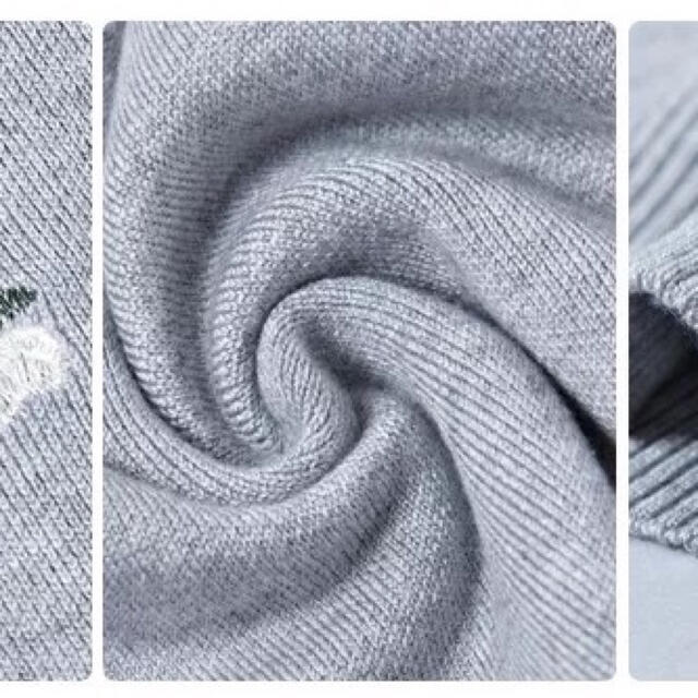 韓国 薄ニットブラウス 花柄刺繍 M  レディースのトップス(ニット/セーター)の商品写真
