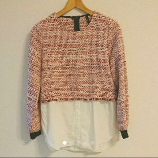 ザラ(ZARA)のZARA trf ツイード チュニックシャツ M(チュニック)