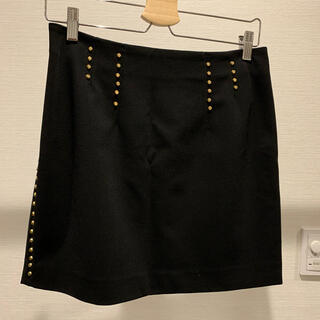 エイチアンドエム(H&M)のミニスカート(ブラック×ゴールド)(ミニスカート)
