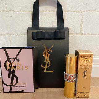 イヴサンローランボーテ(Yves Saint Laurent Beaute)のイヴサンローラン　ルージュヴォリュプテシャイン　143 モンパリ香水ギフトセット(口紅)