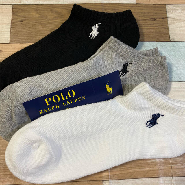 POLO RALPH LAUREN(ポロラルフローレン)の正規品 ポロラルフローレン レディース ソックス  3足3色セット レディースのレッグウェア(ソックス)の商品写真