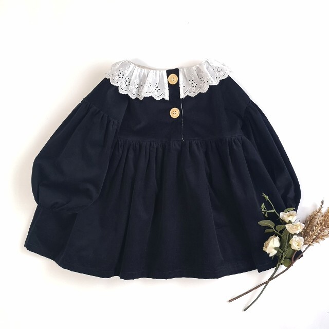 濃紺コーデュロイワンピース キッズ/ベビー/マタニティのキッズ服女の子用(90cm~)(ワンピース)の商品写真