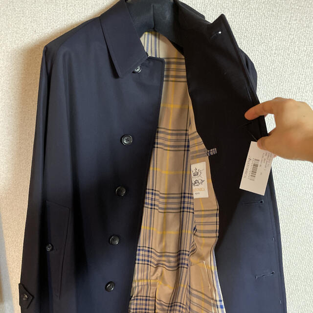 COMOLI(コモリ)の新品未使用anatomica single ragran coat 1 ネイビー メンズのジャケット/アウター(ステンカラーコート)の商品写真