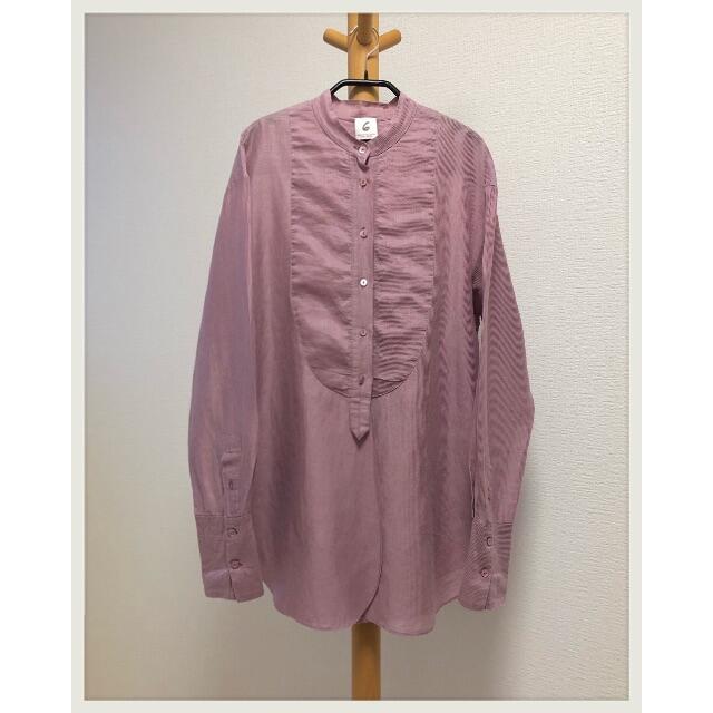 6(ROKU) SHEER STRIPE BIG SHIRT シャツ ブラウス