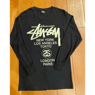 ステューシー(STUSSY)のステューシー　ワールドツアー　長袖Tシャツ　ブラック　80s90s(Tシャツ/カットソー(七分/長袖))