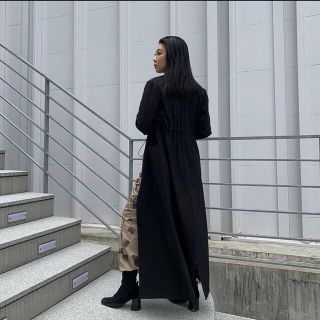 juemi  Waist Cord Maxi Jacket