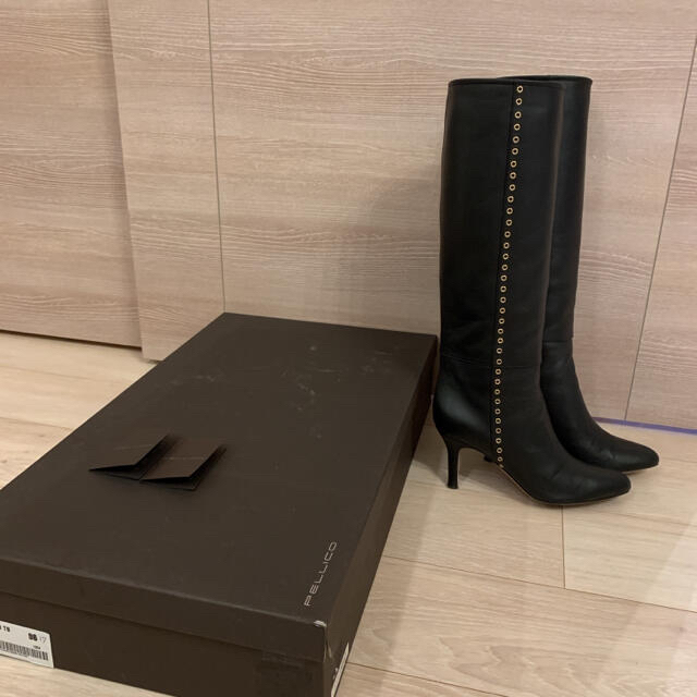 PELLICO(ペリーコ)のペリーコ　ロングブーツ　ブラック　サイズ37   24㎝くらい　黒 レディースの靴/シューズ(ブーツ)の商品写真