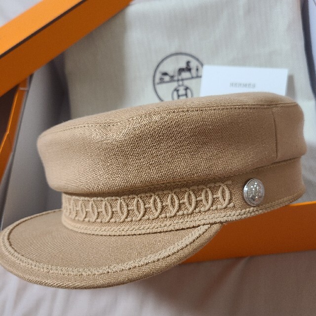 新品 レア HERMES エルメス CABOURG キャスケット ブラック 56 【国内