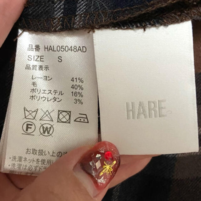 HARE(ハレ)の【ラクマパック発送】HARE チェック柄 ワイドパンツ レディースのパンツ(カジュアルパンツ)の商品写真