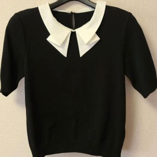 未使用　フォクシー　黒半袖トップス　40(カットソー(半袖/袖なし))