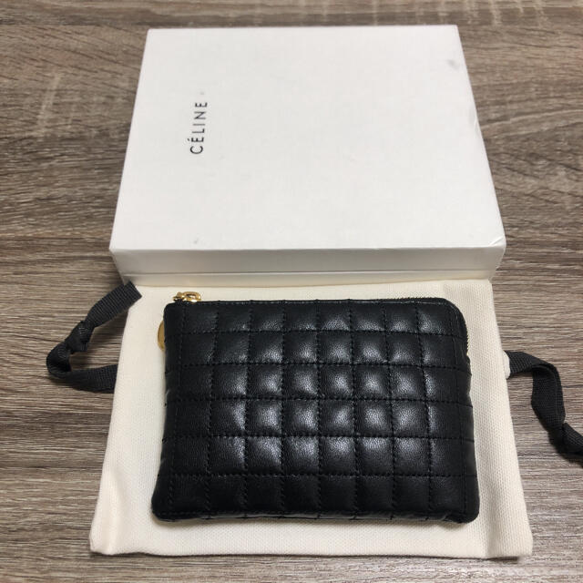 celine(セリーヌ)の美品　セリーヌ　コインケース　カードケース　キルティング　ブラック　レザー レディースのファッション小物(コインケース)の商品写真