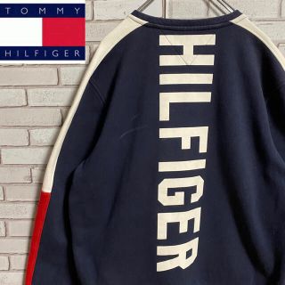 トミーヒルフィガー(TOMMY HILFIGER)の90s 古着 トミーヒルフィガー  バックプリント ビッグシルエット ゆるだぼ(スウェット)