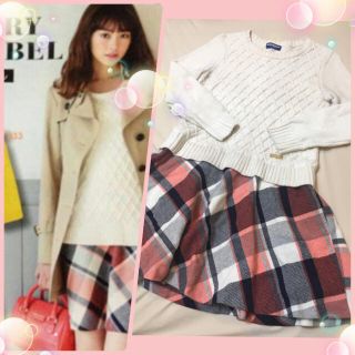 バーバリー(BURBERRY)の桐谷美玲着☆バーバリー ピンクチェックドッキングワンピース☆ブルーレーベル(ミニワンピース)