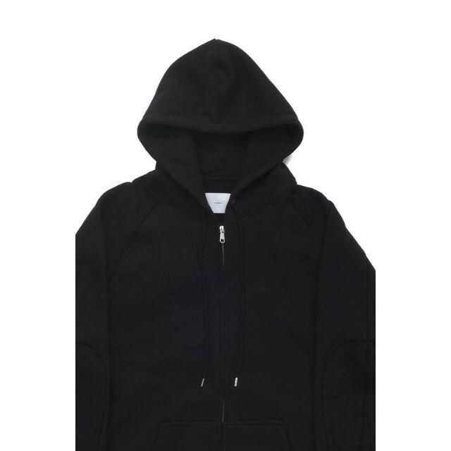 SUGARHILL ZIP-UP RAW EDGE HOODIE(BLACK)