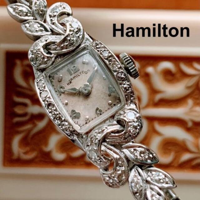 高い品質 Hamilton レディース ヴィンテージ 14金無垢☆腕時計