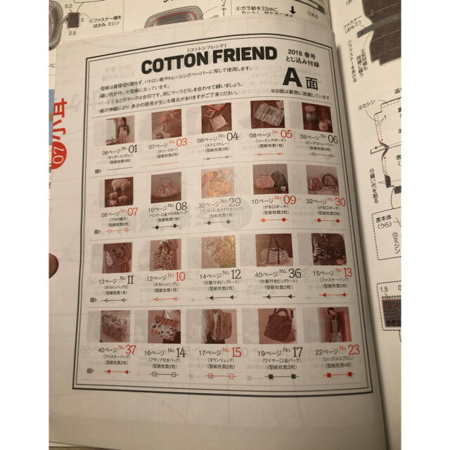 値下げ　cotton friend 2018年　春号 ハンドメイドの素材/材料(型紙/パターン)の商品写真