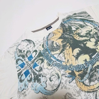 メンズ Tシャツ 半袖 ホワイト 柄T キャラ ロゴT(Tシャツ/カットソー(半袖/袖なし))