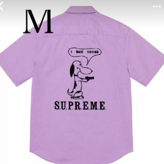 シュプリーム(Supreme)のSupreme Dog S/S Work Shirt パープル　Ｍサイズ(シャツ)