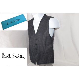 ポールスミス(Paul Smith)の新品☆Paul Smith ビジネス ベスト☆黒ストライプ☆Lサイズ(ベスト)