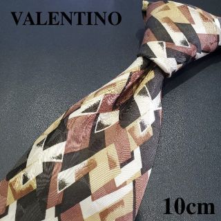 ヴァレンティノ(VALENTINO)の【美品】ヴァレンティノ　ブランドネクタイ　レトロ　茶系　総柄　織柄　メンズ(ネクタイ)