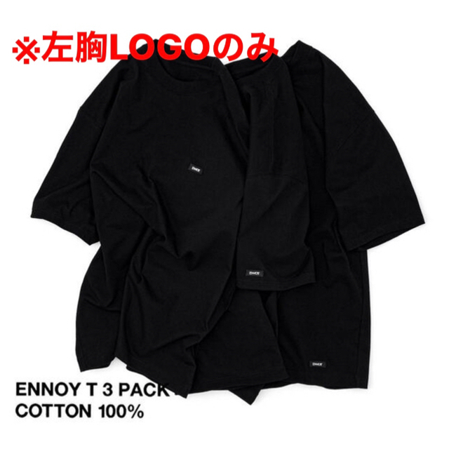 ENNOY 3PACK T-SHIRTS バラ売り左胸LOGO(BLACK)