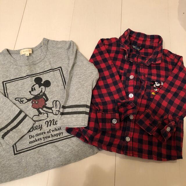 ミッキー長袖　2枚セット キッズ/ベビー/マタニティのキッズ服男の子用(90cm~)(Tシャツ/カットソー)の商品写真