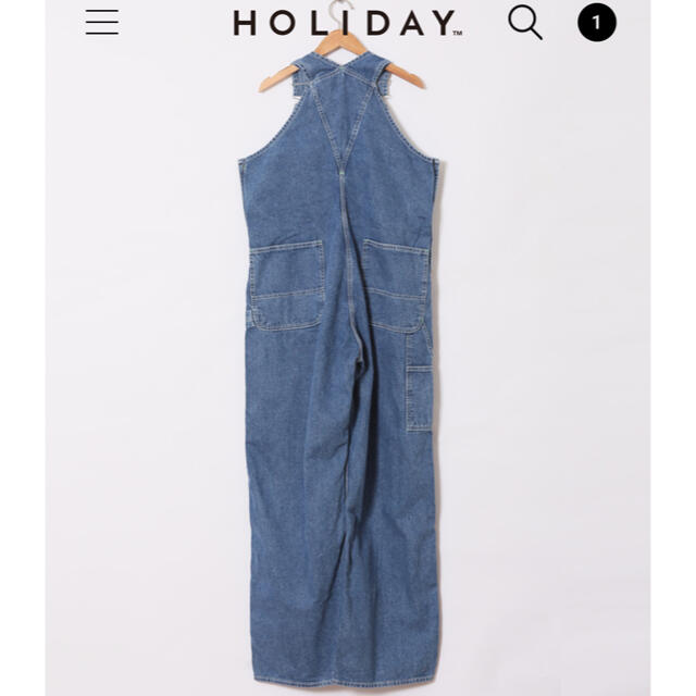 holiday(ホリデイ)のHOLIDAY BIG DENIM OVER-ALL ビッグデニムオーバーオール レディースのパンツ(サロペット/オーバーオール)の商品写真