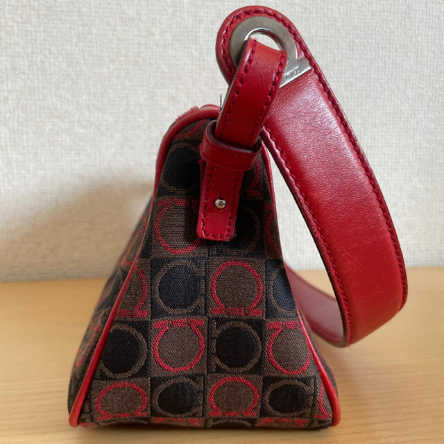 Ferragamo フェラガモ レザー×キャンバス ミニショルダー バッグ