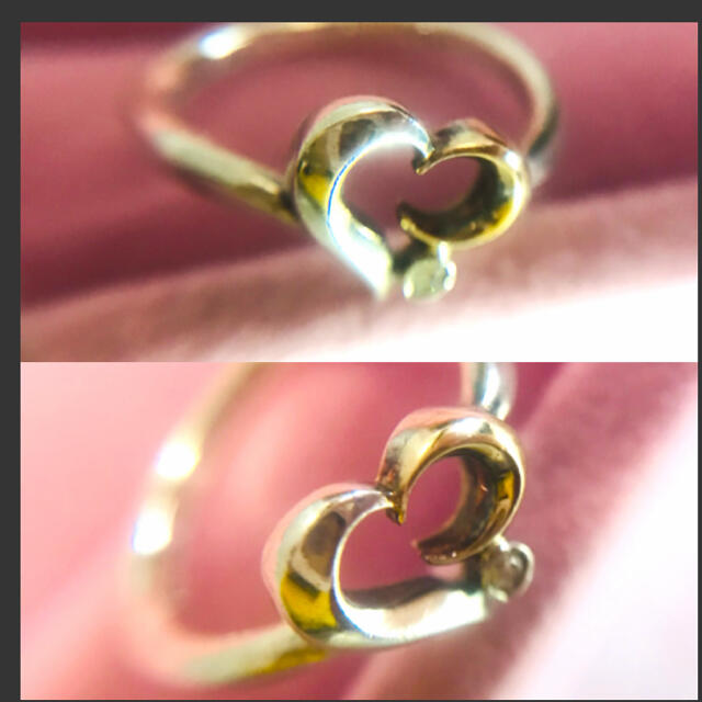 STAR JEWELRY - スタージュエリー SV & k10 月とハート リング☆約 7号