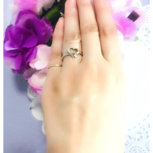 STAR JEWELRY - スタージュエリー SV & k10 月とハート リング☆約 7号