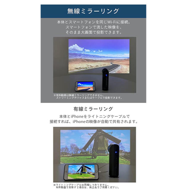 【美品】FunLogy X03 小型モバイルプロジェクター スマホ/家電/カメラのテレビ/映像機器(プロジェクター)の商品写真