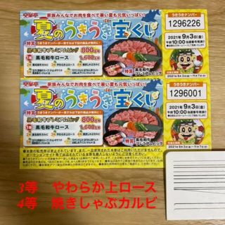 焼肉　安楽亭　宝くじ　無料券(レストラン/食事券)