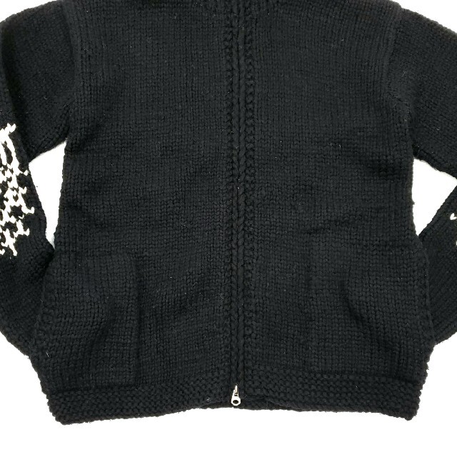 限定14着◇Kanata◇カナダ製カウチンセーターメンズL位黒 - ニット
