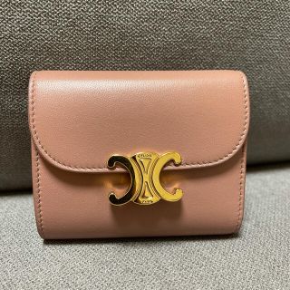 セリーヌ(celine)のセリーヌ　トリオンフ　財布　ピンク　アンティークローズ(財布)