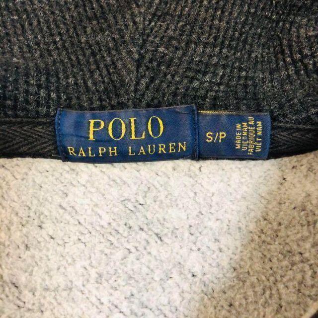 POLO RALPH LAUREN(ポロラルフローレン)のポロ　ラルフローレン　パーカー　フルジップ　グレー　スウェット　裏起毛　S メンズのジャケット/アウター(ブルゾン)の商品写真