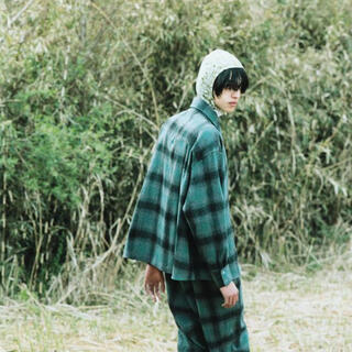 値下げ　Wool cashmere check shirt 21aw