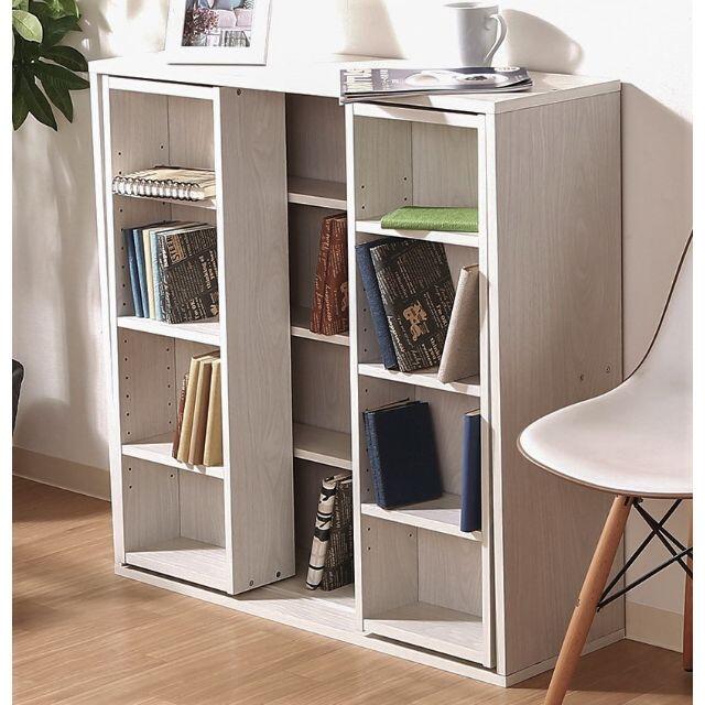 本棚 書棚 幅89cm ラック スライド式本棚 スライドラック ダブル 本棚 書棚 幅89cm ラック スライド式本棚 スライドラック ダブル