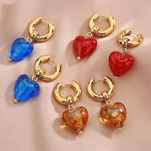 Ron Herman(ロンハーマン)のNo.44  2way clear vintage heartピアス*gold レディースのアクセサリー(ピアス)の商品写真