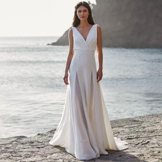 クラシカルウェディングドレスイブニングドレスパーディ演奏会結婚式ドレスF254(ウェディングドレス)