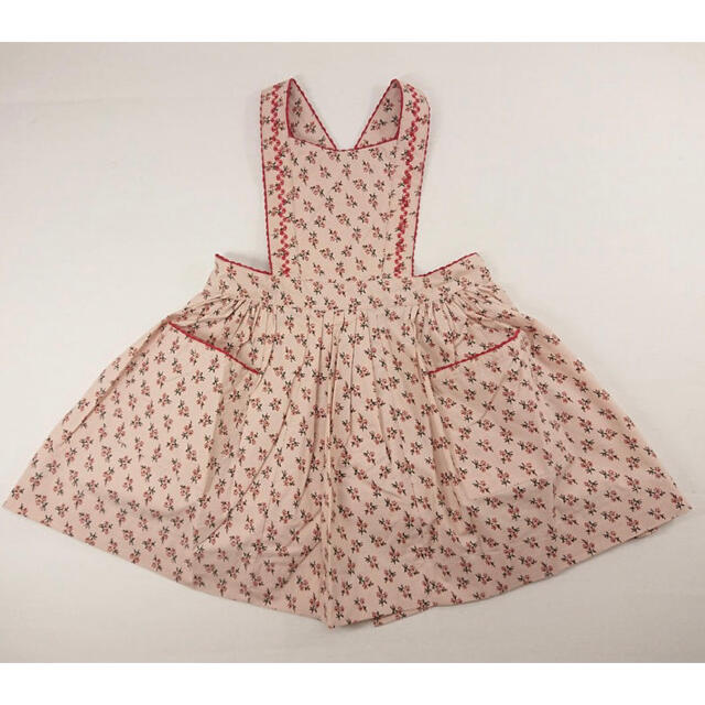 【訳あり】caramel peach small floral pinafore