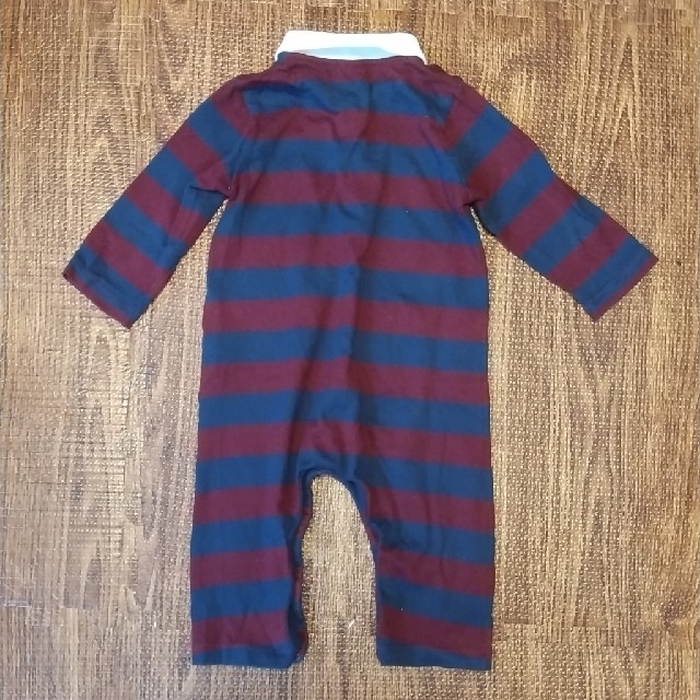 PETIT BATEAU(プチバトー)のプチバトー petit bateau ボーダーカバーオール キッズ/ベビー/マタニティのベビー服(~85cm)(ロンパース)の商品写真