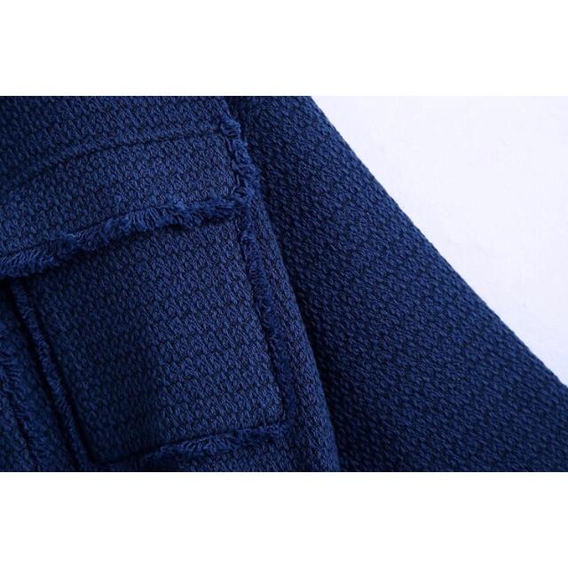 ZARA(ザラ)の🎃10月新作👻6138◆blue ブルー ツイード シャツジャケット レディースのジャケット/アウター(ニットコート)の商品写真