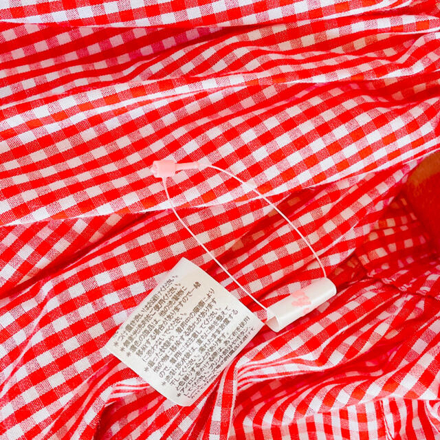Shirley Temple(シャーリーテンプル)のシャーリーテンプル ギンガムハートポケットエプロン キッズ/ベビー/マタニティのキッズ服女の子用(90cm~)(ワンピース)の商品写真