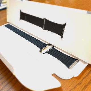 アップルウォッチ(Apple Watch)のApple Watch正規バンド（ブラックレザーループ44mm）(レザーベルト)