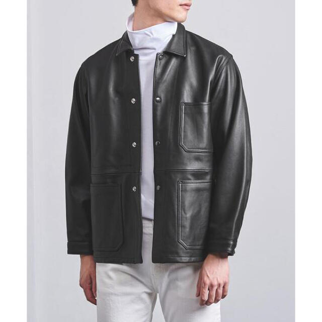 UNITED ARROWS(ユナイテッドアローズ)の【超美品】UNITEDARROWSユナイテッドアローズ　シープレザーカバーオール メンズのジャケット/アウター(レザージャケット)の商品写真