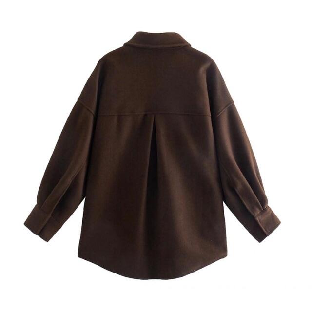 ZARA(ザラ)の🎃10月新作👻6143◆brown ブラウン シャツジャケット レディースのジャケット/アウター(ニットコート)の商品写真