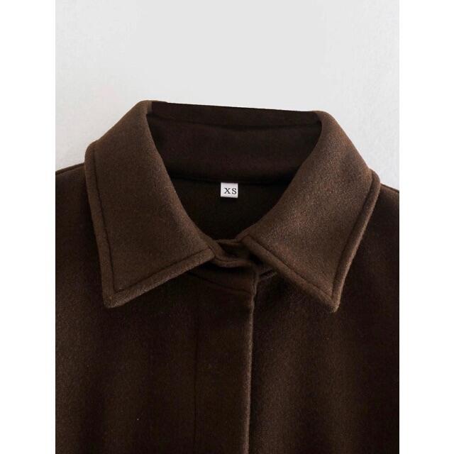 ZARA(ザラ)の🎃10月新作👻6143◆brown ブラウン シャツジャケット レディースのジャケット/アウター(ニットコート)の商品写真