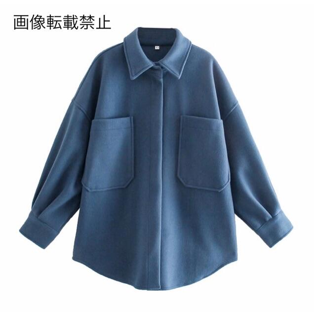 ZARA(ザラ)の🎃10月新作👻6144◆blue ブルー シャツジャケット レディースのジャケット/アウター(ニットコート)の商品写真