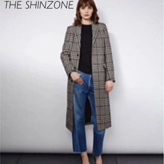 シンゾーン(Shinzone)のTHE SHINZONE チェック　チェスターコート ロングコート(チェスターコート)